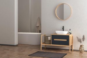 wall-mounted makeup mirror