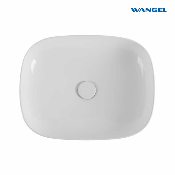 Bathroom Vessel Sink,Modern Above Counter Porcelain Sinks,Rectangular Single Bowl White Ceramic Art Basin for Bathroom Vanity