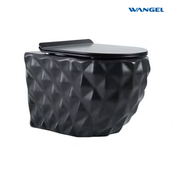 Bathroom suspended toilet, ceramic matte black wall-mounted toilet for the bathroom