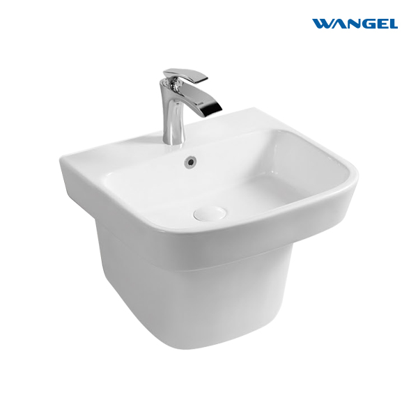 Sanitary Ware Bathroom Wall Hung Mounted Wash Basin Rectangle Ceramic Bathroom Sink