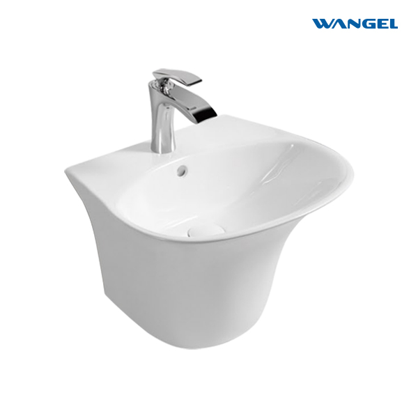 Customized High Quality Durable Sanitary Ware Ceramic Bathroom Sink Wall Hung Mounted Wash Hand Basin Sink