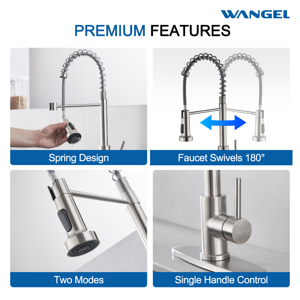 Pull-Down Single Handle Kitchen Sink Filter Water Faucet for Reverse ...