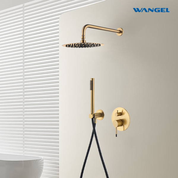Premium Modern Brushed Gold Bathroom Shower Set - Wangel Group ...